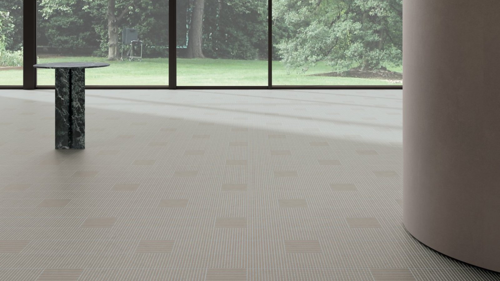 Superficie de gres Fringe de Mutina con segmentos grabados