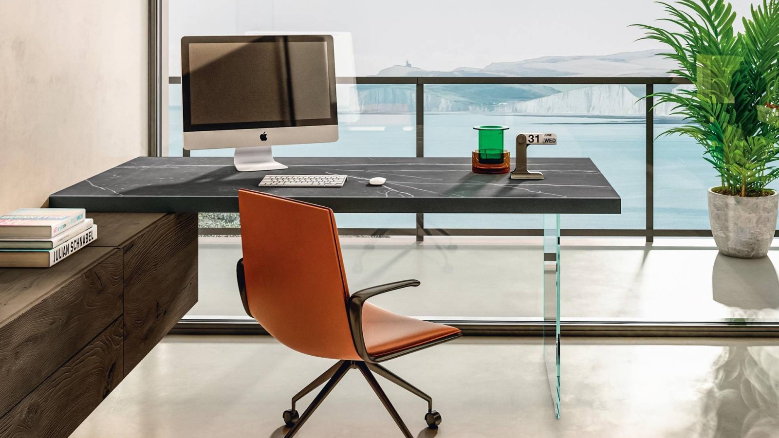 Patas de vidrio templado del escritorio Air Desk