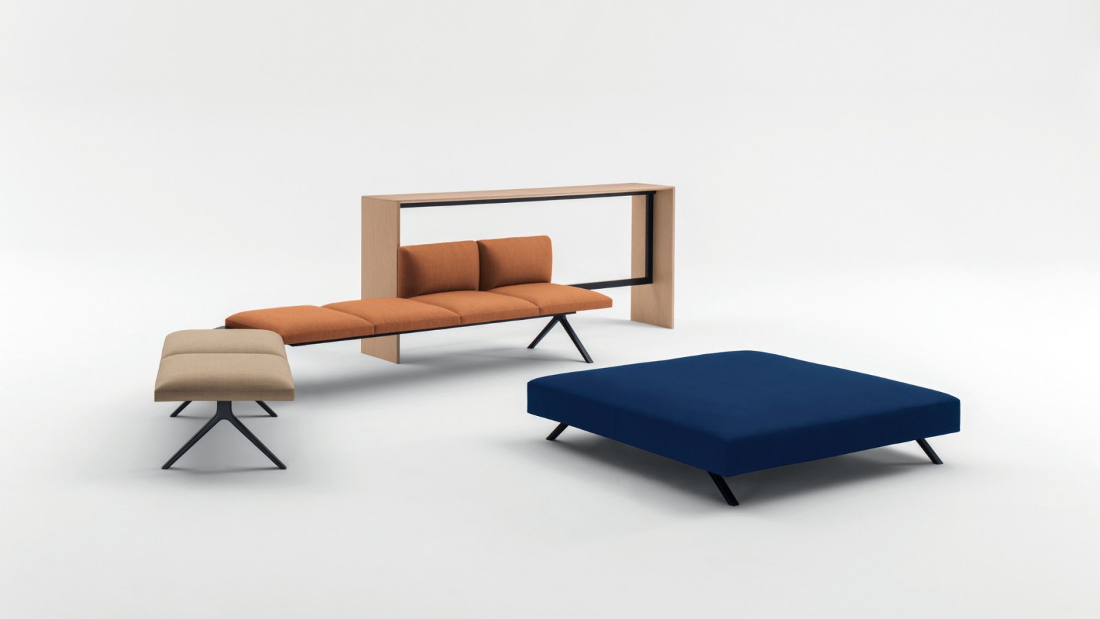 Sofá modular Kiik de Arper en una recepción