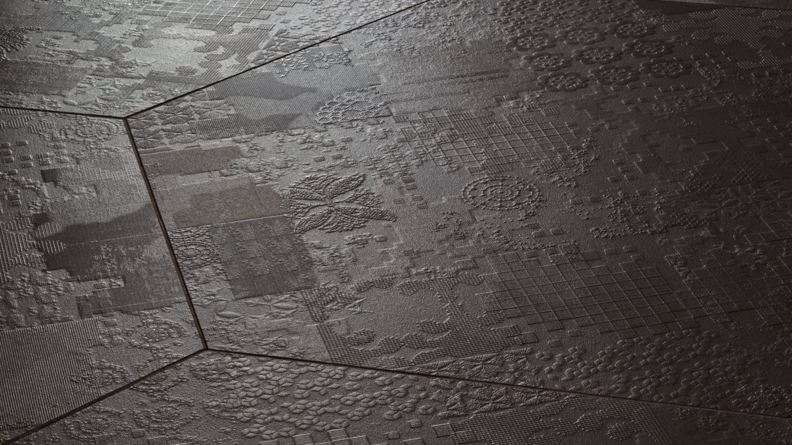 Suelo de gres Déchirer de Mutina con relieve efecto hormigón