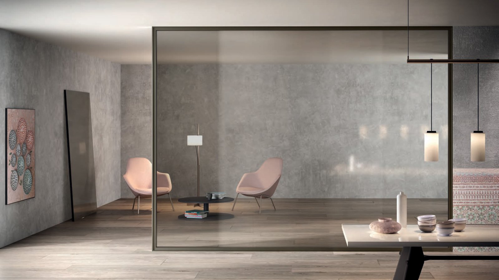 Mamparas de oficina Simple Bold de Luconi en vidrio doble