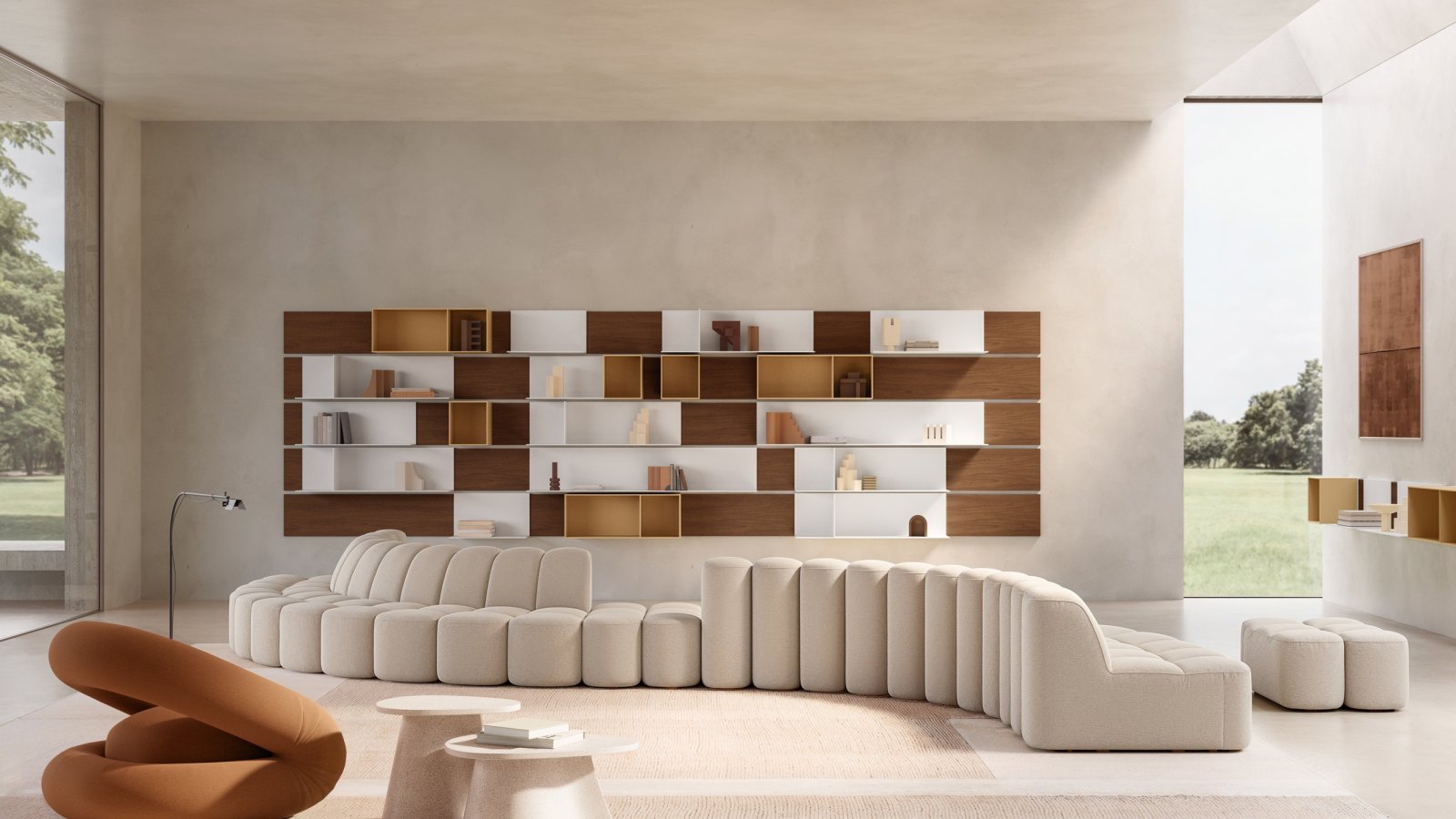 Sofá de espera Array de mdf italia en una recepción