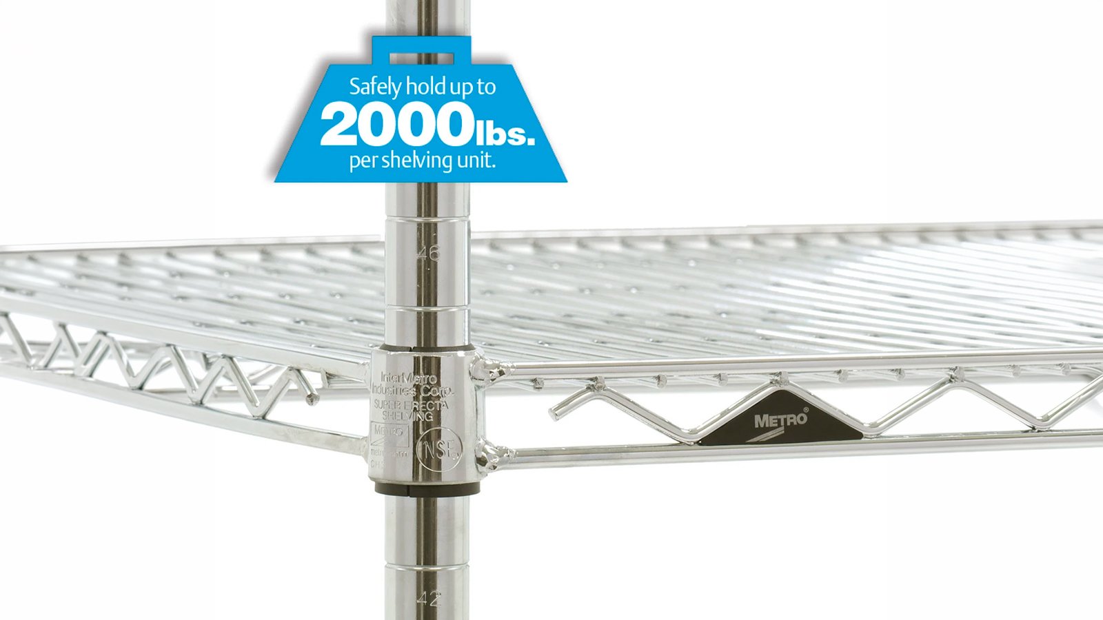 Estantería de alambre cromado Super Erecta de Metro con estantes regulables