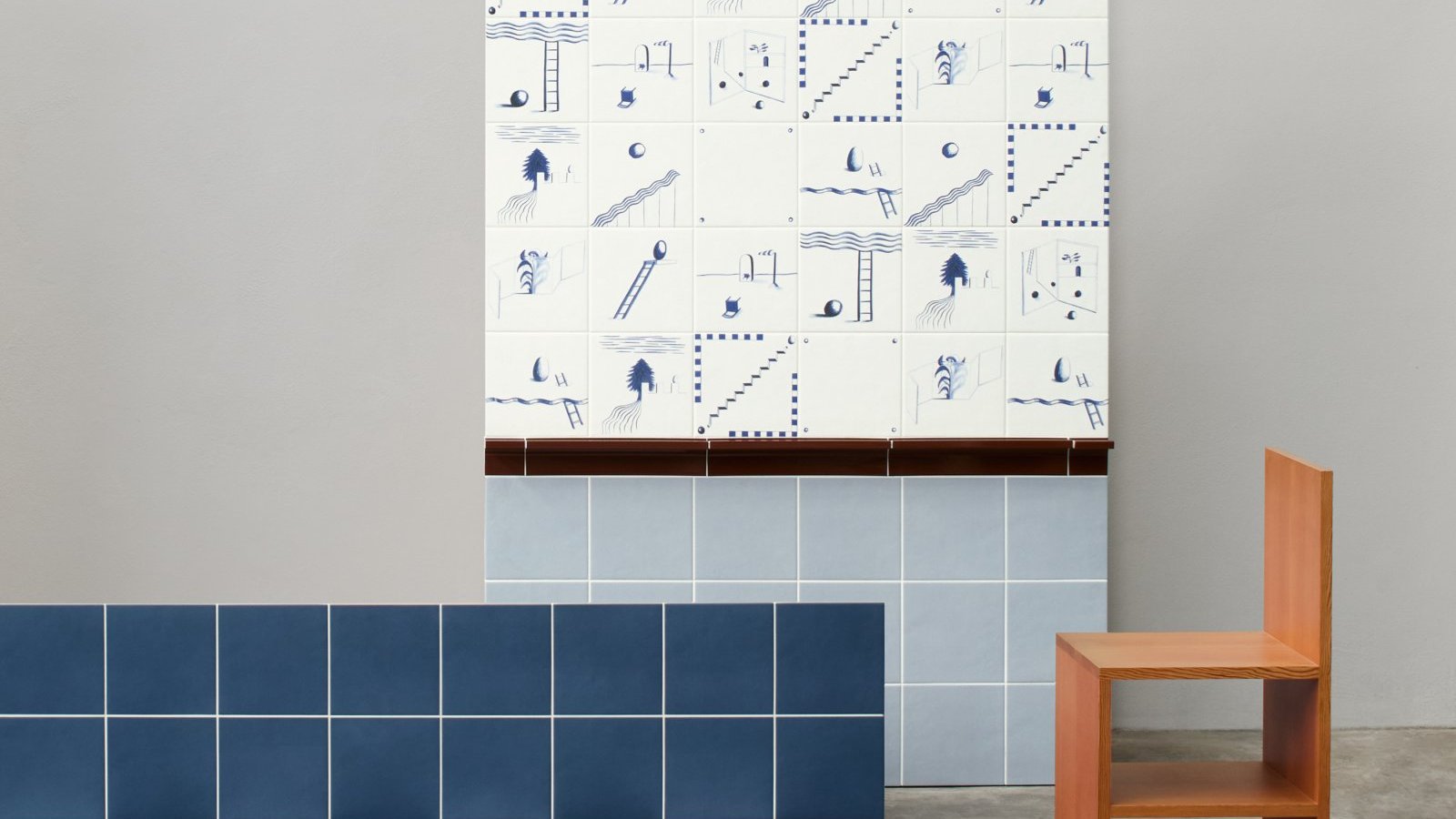 Suelo de gres Dintorni de Mutina con motivos geométricos de colores
