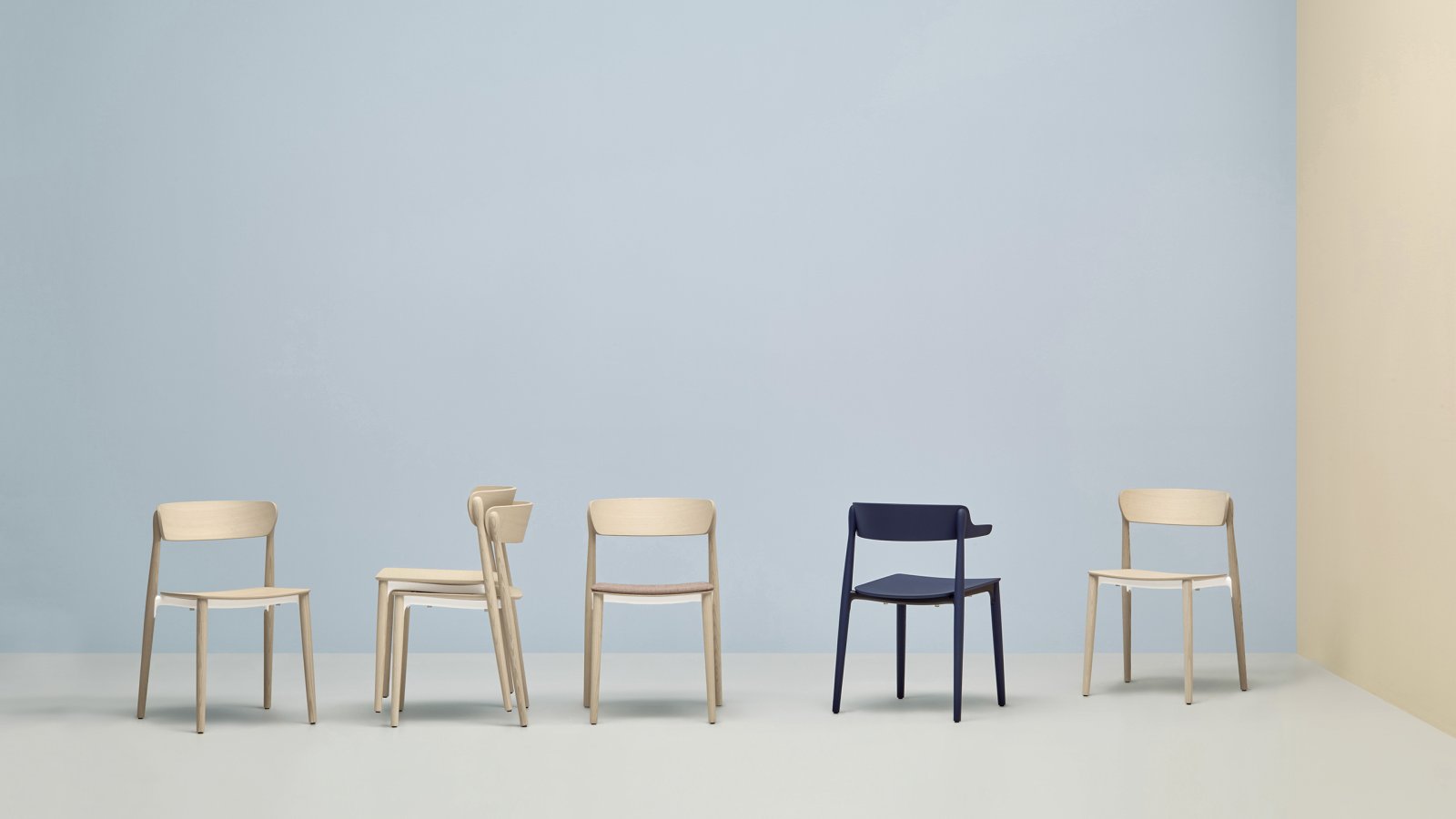 Silla de diseño Nemea de Pedrali en fresno