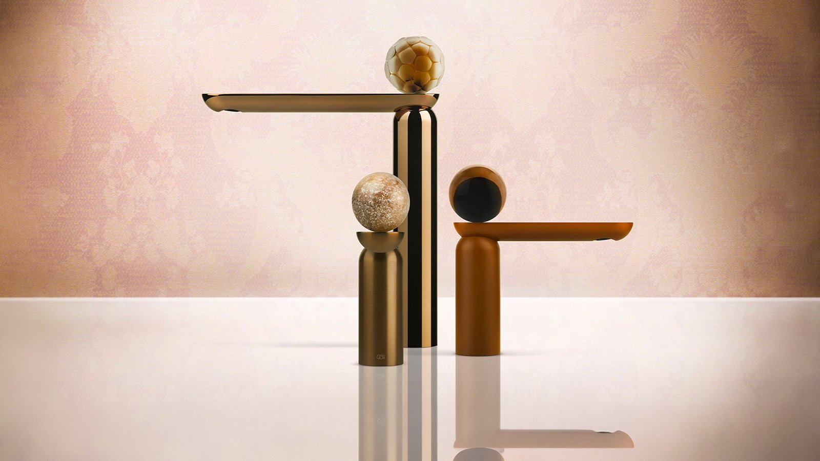 Monomando Perle de Gessi con esfera en Onice Verde