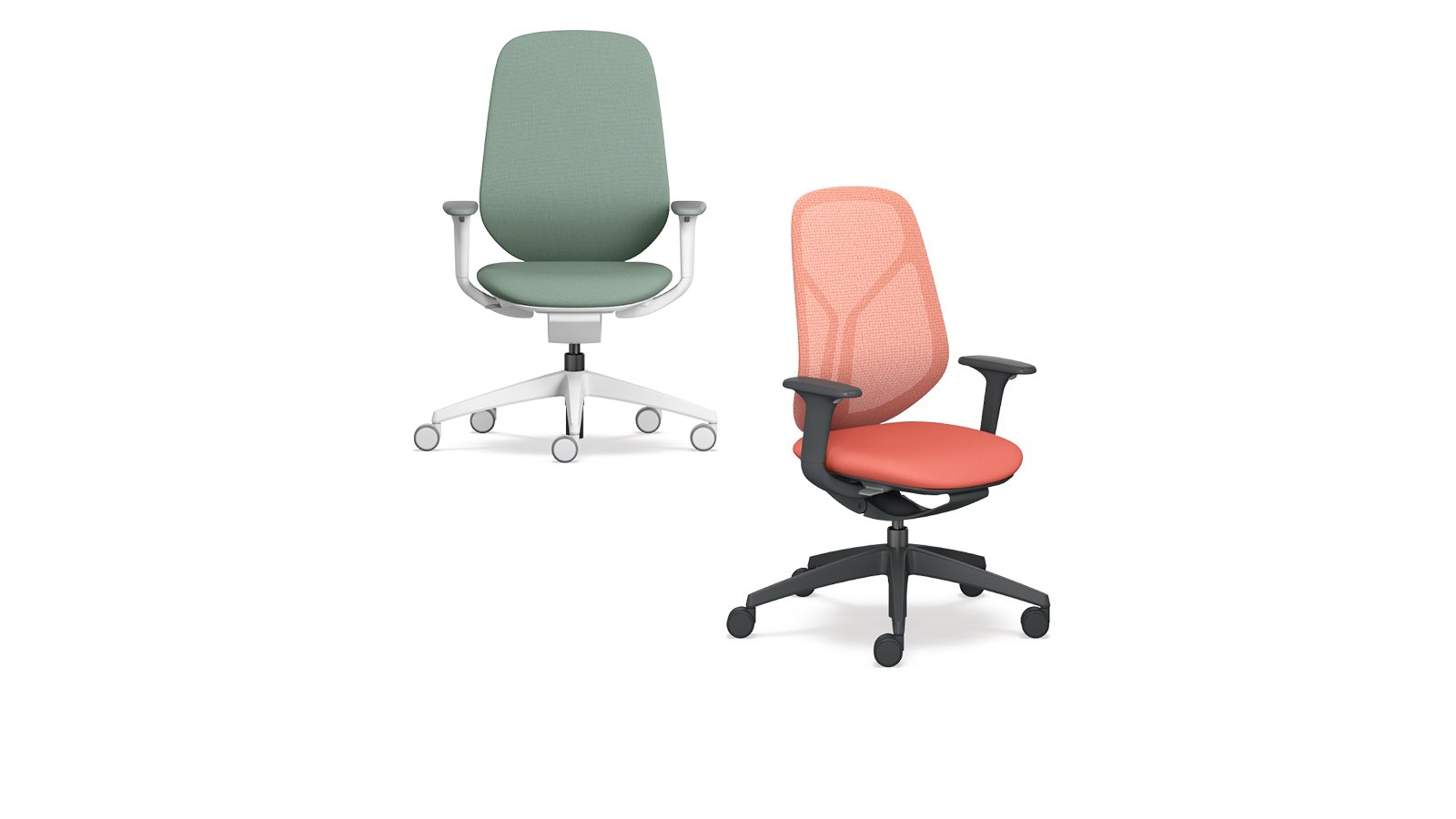 Silla operativa modular se:kit de Sedus con respaldo de malla gris en una oficina abierta
