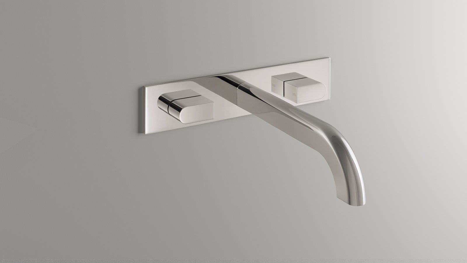 Grifería de diseño Sixty de CEA Design en Black Ivory con lavabo de mármol
