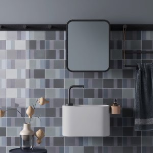Pared de azulejos Diarama de Mutina con efecto pictórico