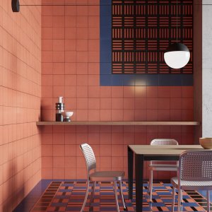 Gres esmaltado Mutina con el patrón Square Black en 20,5×20,5 cm