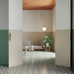 Gres esmaltado Mutina con el patrón Cones en 20,5×20,5 cm