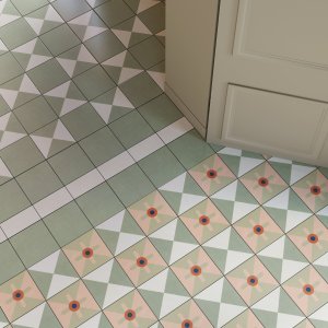 Suelo Mattonelle Margherita de Mutina con patrones dibujados a mano combinados