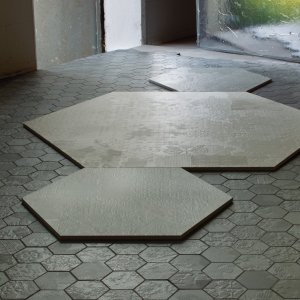 Recepción con suelo Déchirer efecto hormigón