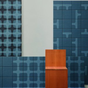 Pared Betty de Mutina con retícula gráfica Night Blue