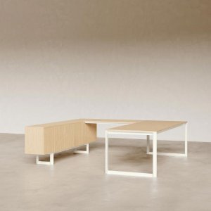 Librería Ellan colgada de 240 cm con trasera blanca
