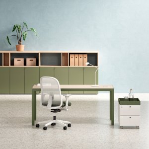 Despacho Fattore Alpha con aparador Ar.tu y biblioteca Space
