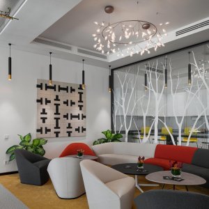 Grupo de Colina en el lounge corporativo