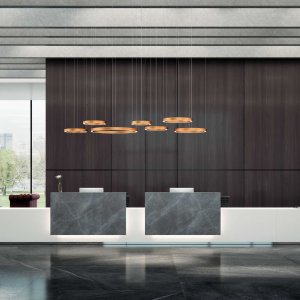 Recepción Lux en gris titanio con frente h 90
