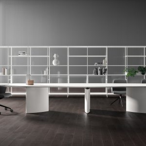 Mesa de reuniones redonda Trilo de 120 cm de diámetro