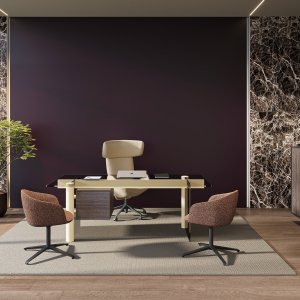 Mesa de reunión de cristal de 280 cm, colección Cloud de Codutti