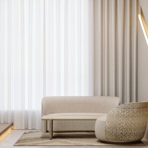Codutti Ginza con vistas al jardín desde la sala de reuniones