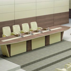 Soporte de monitor escamoteable elevado en la extensión de la mesa iSixty