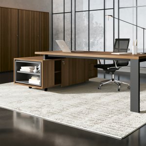 Mesa de reunión GO con elemento de cubierta central