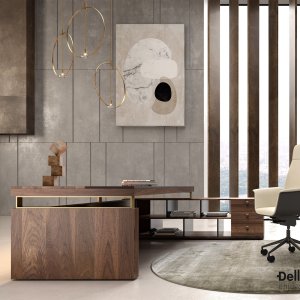 Pata curva en semicírculo del escritorio Narciso, colección I Rovereschi
