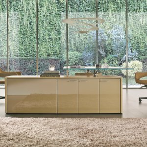 Pared de muebles bajos
