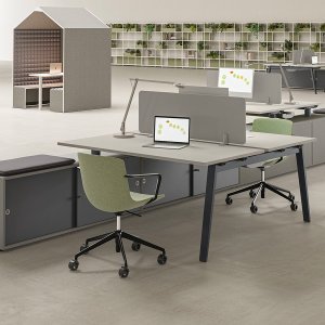 Bench E-Place con carril central de aluminio anodizado