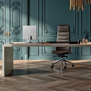 Baden de piel cosido sobre la mesa e-10