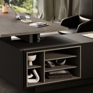 Armario monolítico Elite con puertas correderas de vidrio lacado Gris Londres