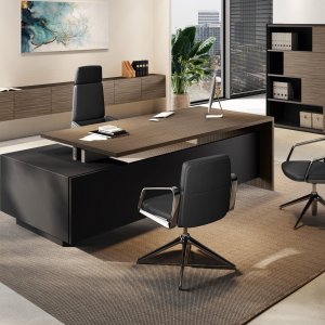 Planta de dirección Elite completa — escritorio, reuniones y boiserie, diseño Progetto CMR