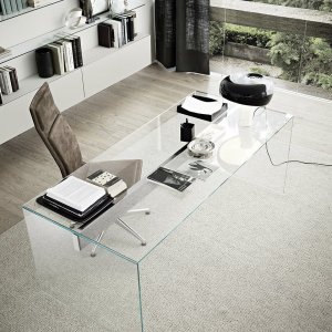 Costados de cristal del escritorio Air Desk de Gallotti & Radice
