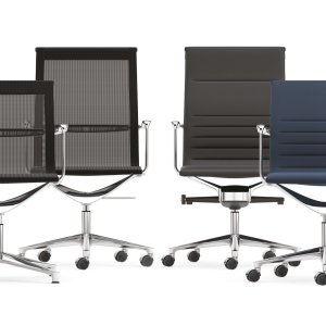 Una Chair de respaldo alto en tejido gris seda