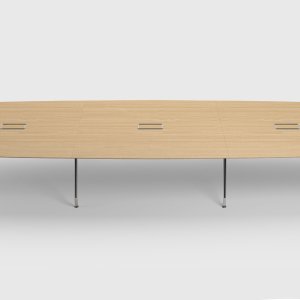 Tablero de cristal retropintado blanco en una mesa UniTable de ICF