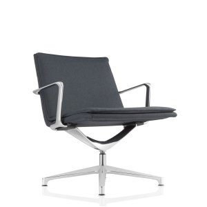 Valea Chair de respaldo alto en tejido gris seda