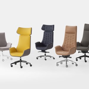 Sillón de dirección Kriteria de Kastel con respaldo alto