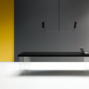 Mesa de juntas Kyo lacada en negro total