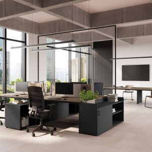 Planta open space equipada con puestos 5th Element de Las Mobili