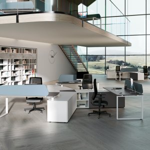 Tablero de vidrio del escritorio de dirección Loft