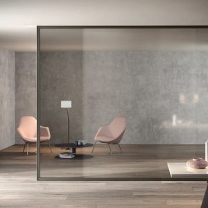 Mamparas de oficina Simple Bold de Luconi en vidrio doble