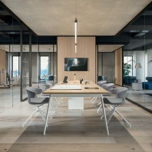 Módulo de continuidad madera y cristal de Quadrifoglio