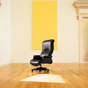 Silla de dirección G7 de Mascheroni con respaldo alto en piel natural