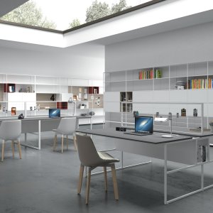 Escritorio individual 20.Venti de MDF Italia con tablero Fenix mate