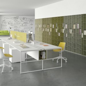 Puestos de trabajo 20.Venti de MDF Italia con estructura de acero de 20 x 20 mm
