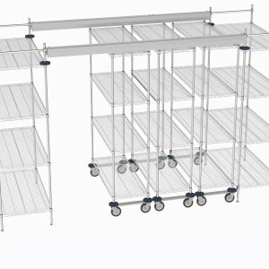 Estantería Super Erecta de Metro en acabado Metroseal en un espacio de trabajo
