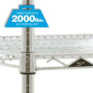 Estantería de alambre cromado Super Erecta de Metro con estantes regulables