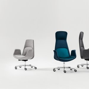 Sillón de dirección Nordic de Milani con respaldo alto