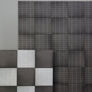 Suelo de baño en Aurore Light Grey con juntas de 2 mm